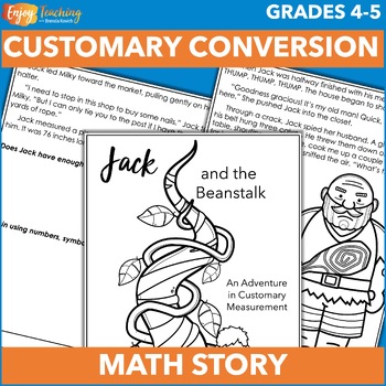 Preview of Converting Customary Units of Measurement Activity - Jack and the Beanstalk Math