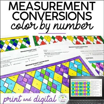 Preview of Customary Measurement Conversions Color by Number Converting Measurements
