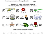 Customary Measurement Game: Math Message Decoder (Inches, 