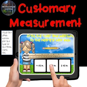 Preview of Customary Measurement Length Conversion Boom Cards