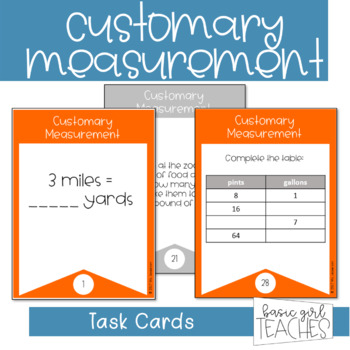 Preview of Customary Measurement Task Cards
