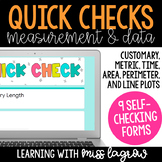 Customary & Metric Measurement Google Forms Quick Check Quizzes for Classroom
