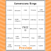 Customary, Metric, and Time Conversions Bingo 4MD.A.1, 5.MD.A.1