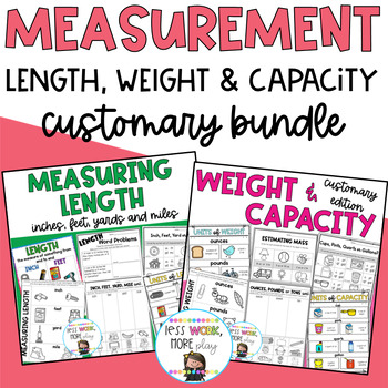 Customary Unit of Measurement Activity Bundle by Less Work More Play