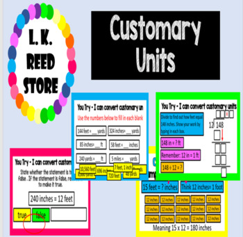 Preview of Customary Units (Distance Learning, Learning Activities, Whiteboard)