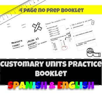Preview of Customary Units Real Life Practice *BILINGUAL Eng/Span*