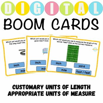 Preview of Customary Units of Length Boom Cards Appropriate Measures Of Length