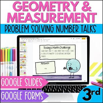 Preview of Customary Units of Measurement & Geometry Number Talks and Word Problems Slides
