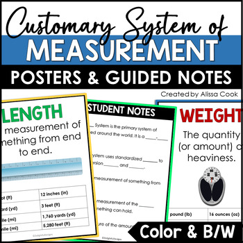 Preview of Customary Units of Measurement Posters | Customary Conversions Activity