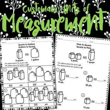 Customary Units of Measurement Worksheets by Dressed In Sheets | TpT