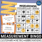 Customary and Metric Measurement Bingo Game