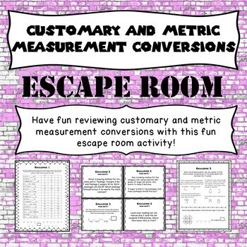 Preview of Customary and Metric Measurement Conversions Escape Room