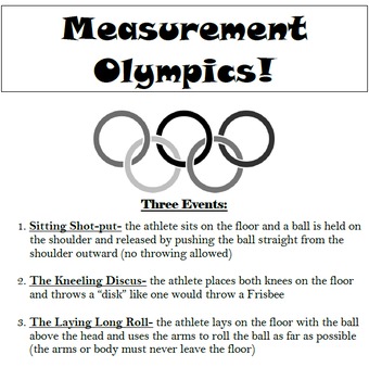 Preview of Customary and Metric Measurement Olympics!