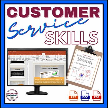 Preview of Customer Service Skills PowerPoint and Activities - Editable