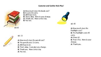 Preview of Customer and Cashier Role Play Activity