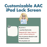 Customizable AAC iPad Lock Screen (TPT Freebie)