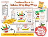 Customizable Apple Chip Bag Back to School Label Wrap Tag 