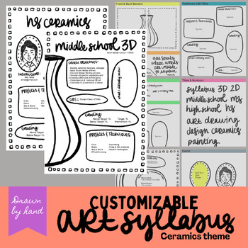 Preview of Customizable Art Syllabus - Ceramics, 3D Theme