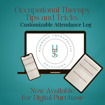 Preview of Customizable Attendance/Activity Log for Therapy