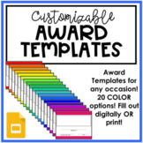 Customizable Award Templates | 20 COLOR OPTIONS