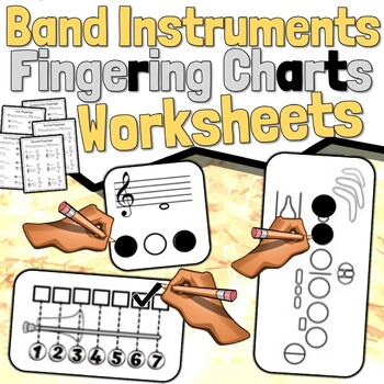 Preview of Customizable Band Instruments Fingering Charts Worksheets