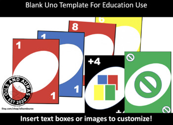 Preview of Customizable Blank Uno Cards for Education Use - Powerpoint