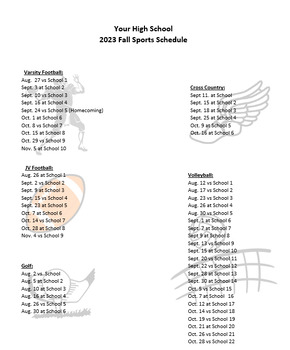 Preview of Customizable Bulletin Board Fall Sports Schedule