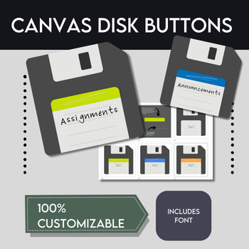 Preview of Customizable Canvas LMS Disk Buttons
