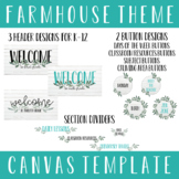 Digital Classroom Design Elements | Farmhouse Theme | Canv