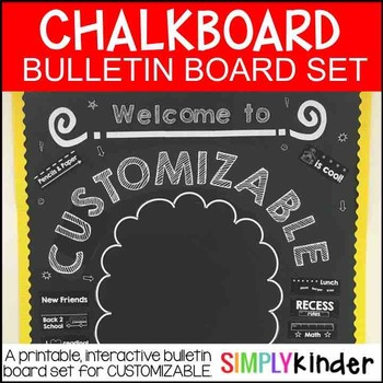 Preview of Chalkboard Bulletin Board - Customizable Back to School Bulletin Board