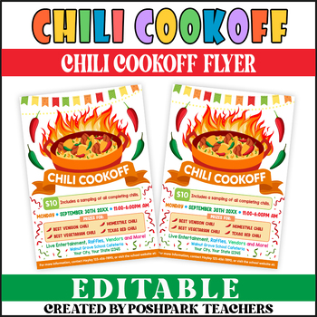 Customizable Chili Cookoff Fundraiser Flyer | Chili Cook off Contest ...