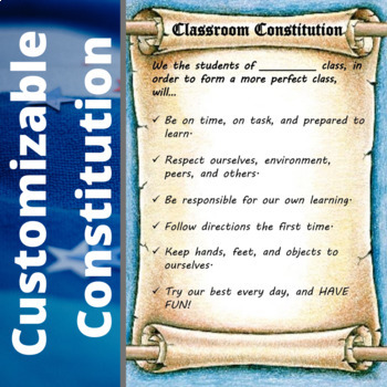 Preview of Class Constitution (Customizable Anchor Chart)