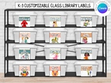 Customizable Classroom LIBRARY Book LABELS, Elementary Lib