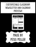 Customizable Classroom Newsletter and Calendar PREVIEW