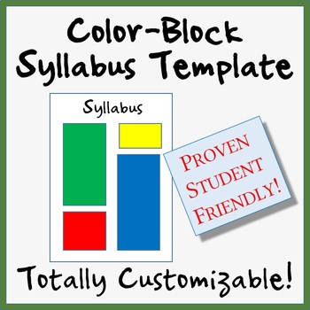 Preview of Customizable Color-Block SYLLABUS TEMPLATE