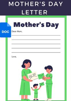 Preview of Customizable ‘Dear Mom’ Google Doc: A Mother’s Day Letter Template