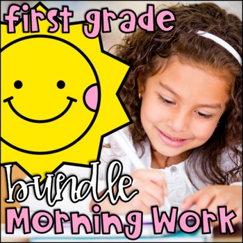 Preview of 1st Grade Math and Reading Differentiated Spiral Review BUNDLE Morning Work