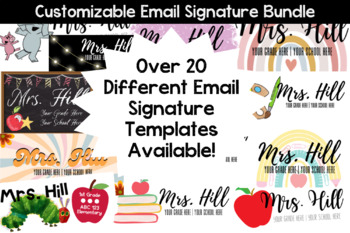 Preview of Customizable Email Signature Template Bundle (Over 20 Different Designs!)