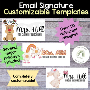 Preview of Customizable Email Signature Template Bundle (Over 50 Designs + Major Holidays!)