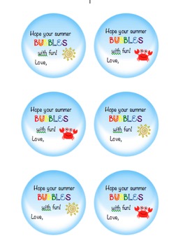 Preview of Customizable End of Year Tags & Labels: Bubbles Gift