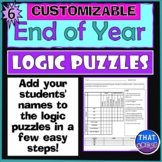 Customizable End of the Year Logic Puzzles