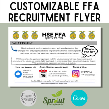 Preview of Customizable FFA Recruitment Flyer