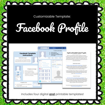 Preview of Customizable Facebook Template - Includes Editable Digital Template & Printable!