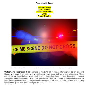 Preview of Customizable Forensics Syllabus