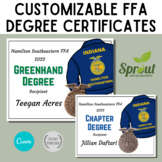 Customizable Greenhand and Chapter FFA Degree Certificates