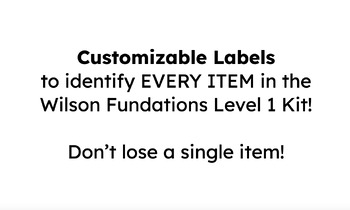 Preview of Customizable Labels for Wilson Fundations Level 1 Kit