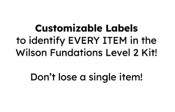 Preview of Customizable Labels for Wilson Fundations Level 2