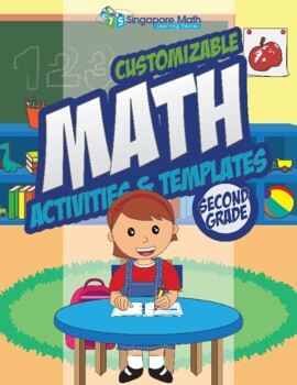 Preview of 11 in 1 Customizable Math Activities,Templates, Cut-Out Manipulatives Grades 2-3