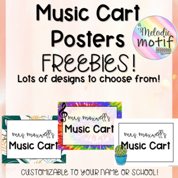 Preview of Customizable Music Cart Posers FREEBIE