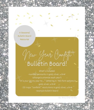 Preview of Customizable New Year Confetti Bulletin Board!